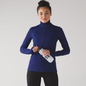 Lululemon Outrun 1/2 Zip Running Luon Pullover Blue Hero